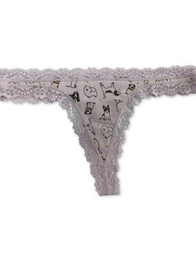 Jenni by Jennifer Moore Womens Lace Trim Thong